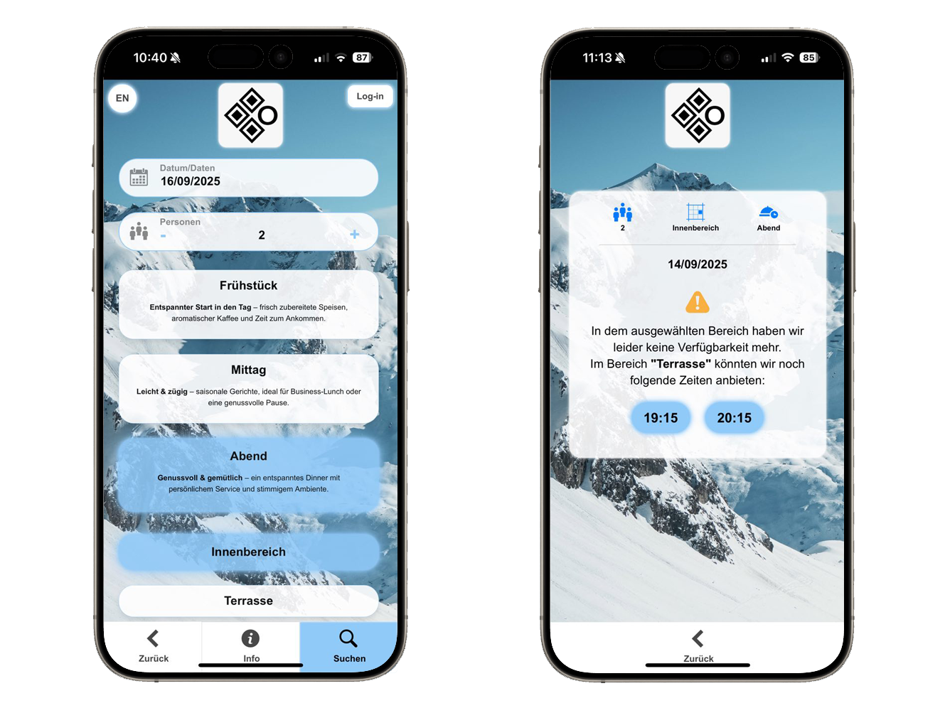Schritt 1 – Gästeanzahl wählen